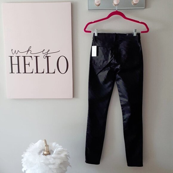 NWT J Brand black coated zebra high rise skinny jeans, 25 - Picture 10 of 12